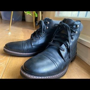 Men’s Sz 11 Faux Leather Black Moto Boots